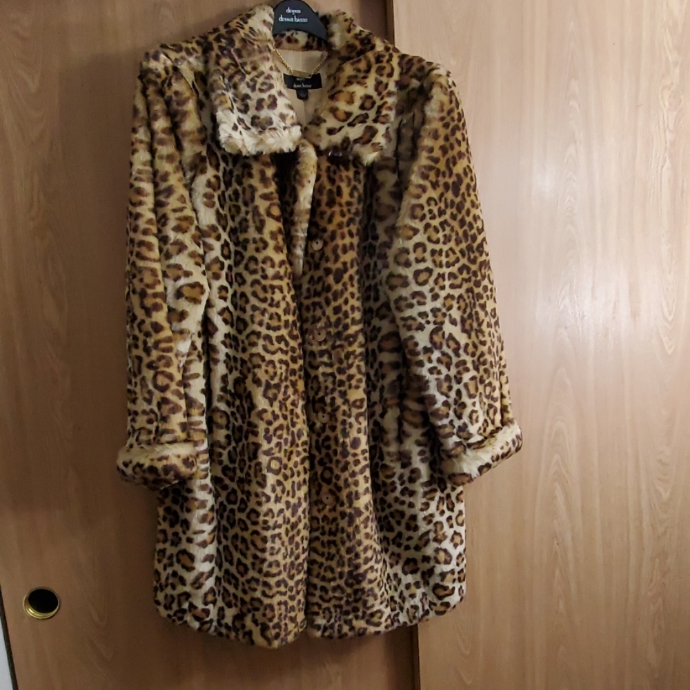 Faux Leopard Coat